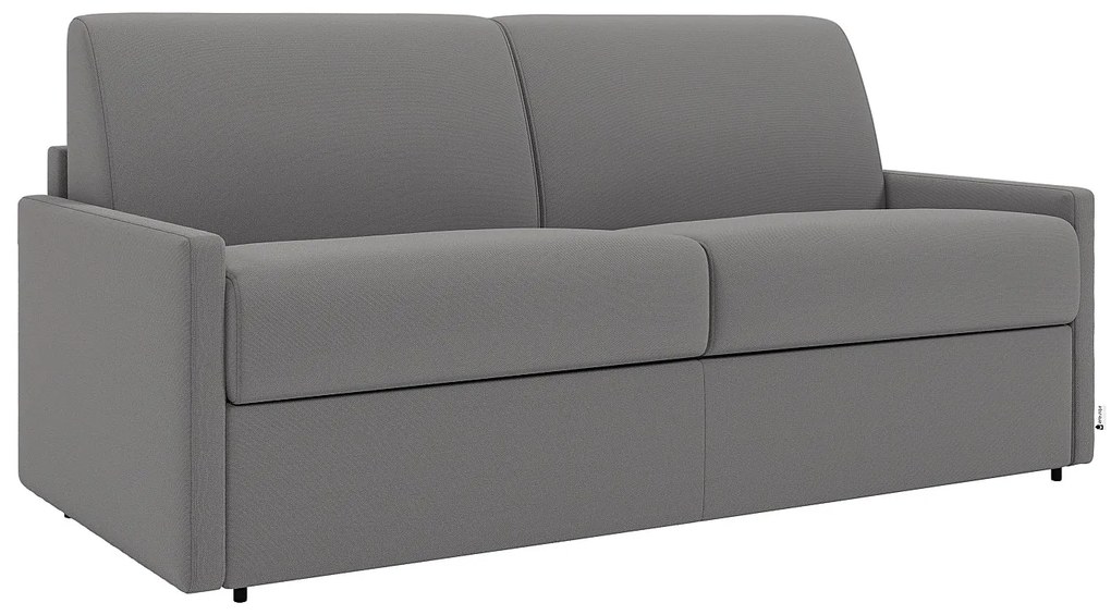 Kanapa 4-osobowa z ekspresowym mechanizmem rozkładania z tkaniny CALIFE - Kolor: jasnoszary - Wymiary miejsca do spania: 160 cm - Materac 22 cm z pamięcią kształtu