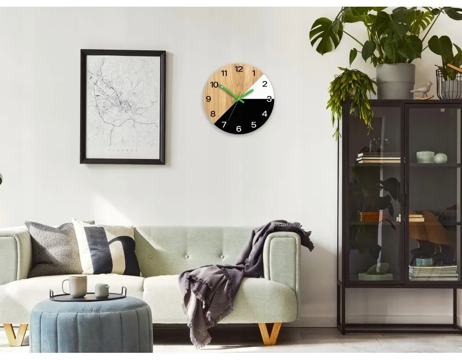 Zegar na ścianę nowoczesny efektowny okrągły cichy do kuchni salonu pokoju