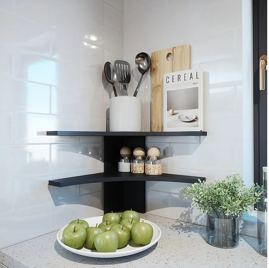 Półka narożna antracyt 43.5x43.5x37 roman