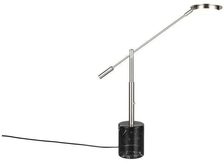 Czarna/w kolorze srebra lampa stołowa LED (wysokość 65 cm) Fiore – Trio Select