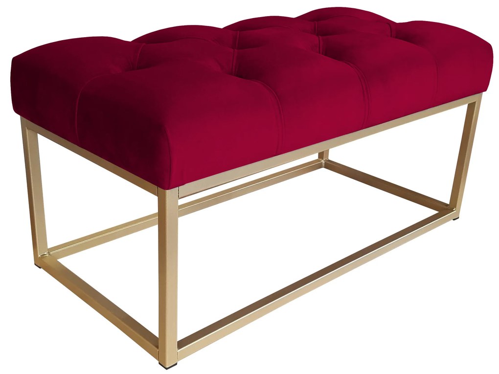 Ławka CHESTERFIELD LOFT podstawa złota pufa podnóżek MG31