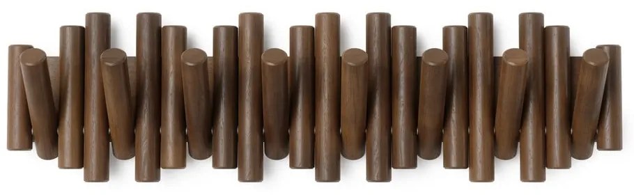 Ciemnobrązowy wieszak ścienny z litego drewna sosnowego 61 cm Picket – Umbra