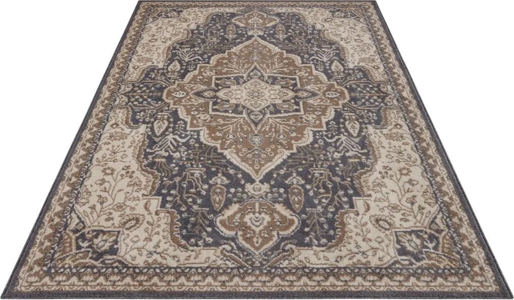 Dywan Terrain designerski Orientalny Ornament Brązowo-Czarny z krótkim włosiem 160 cm x 235 cm Certyfikat Oeko-Tex