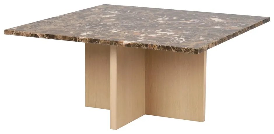 Brązowo-naturalny marmurowy stolik 90x90 cm Brooksville – Rowico