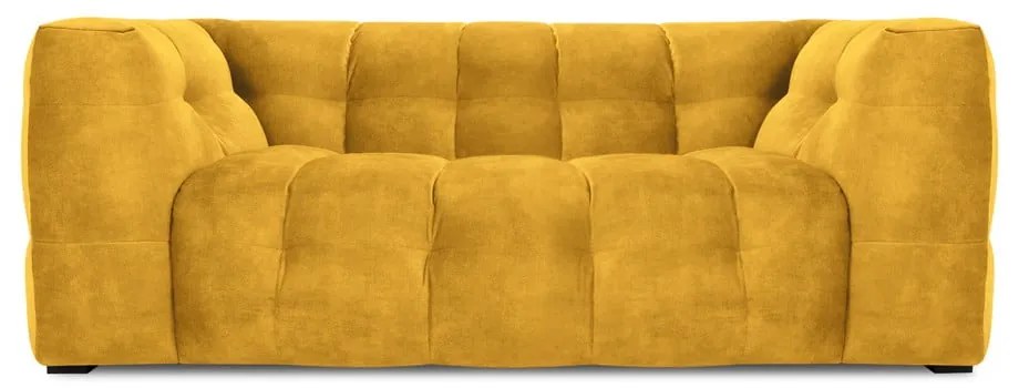 Żółta aksamitna sofa Windsor &amp; Co Sofas Vesta, 208 cm