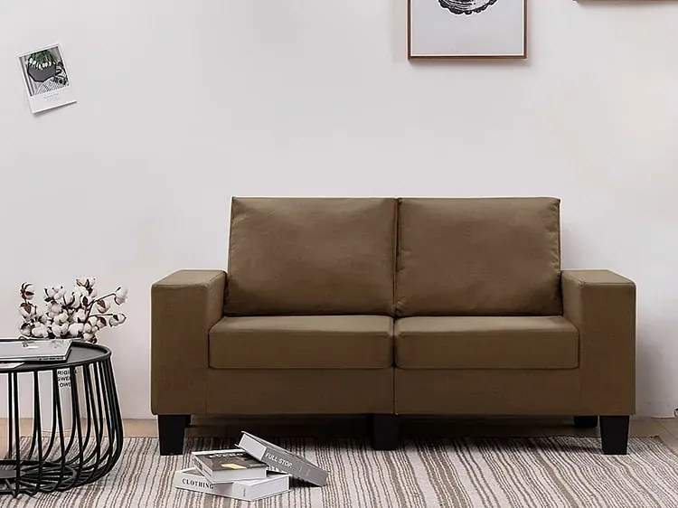 2-osobowa sofa brązowa z podłokietnikami - Lurra 2Q