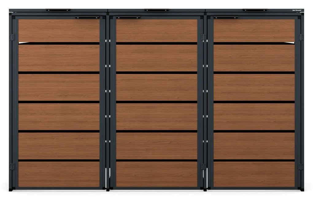 Zabudowa śmietnikowa 240L trzykomorowa, antracyt - orzech