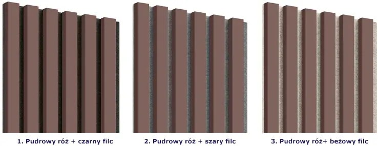 Akustyczne panele lamelowe 2 szt. pudrowy róż H0-G03