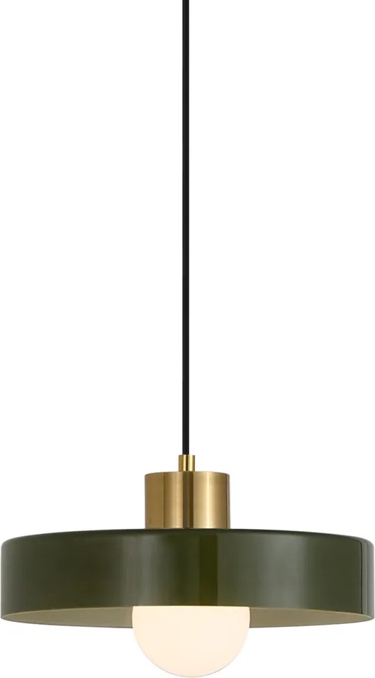 Lampa Wisząca Retro Mosiądz z Zielonym do Systemu Szynowego 1-Fazowego - Iconic Jina