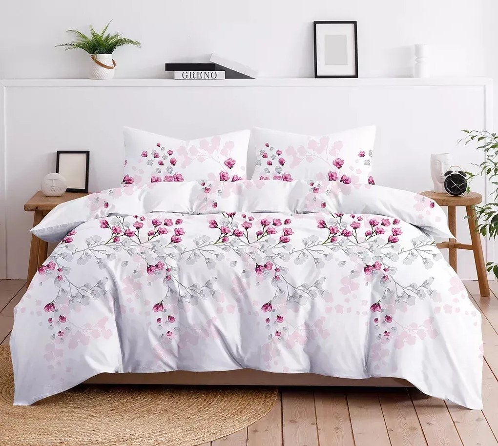 Pościel bawełniana Greno Premium Kyoto 220x200 cm fioletowa GRENO