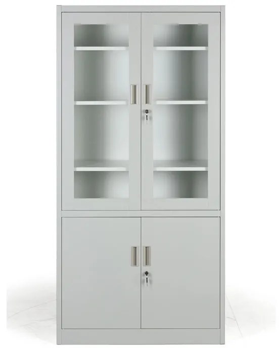 Metalowa szafa ze szklanymi drzwiami, demontowana, 900 x 1850 x 400 mm