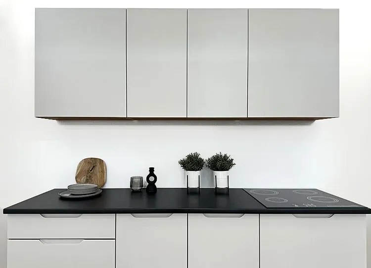 Komplet narożnych szafek kuchennych 260 cm dąb artisan + szary T5-E29