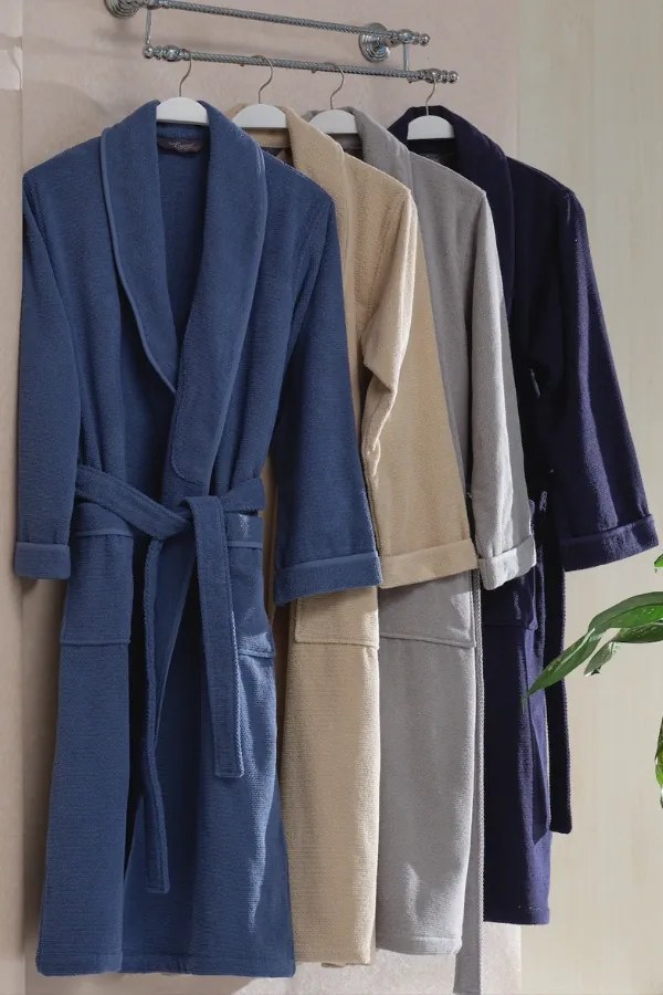 Męski szlafrok LORD + ręczniki + pudełko XL Ciemnoniebieski