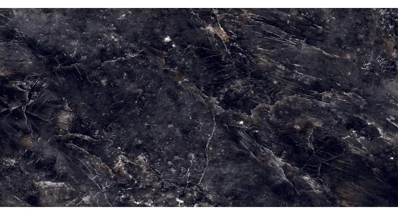 Mexen Rokocha Black gres szkliwiony rekt. G1, płytka podłogowo-ścienna 120 x 60 cm, wysoki połysk - TL205-120-060-01