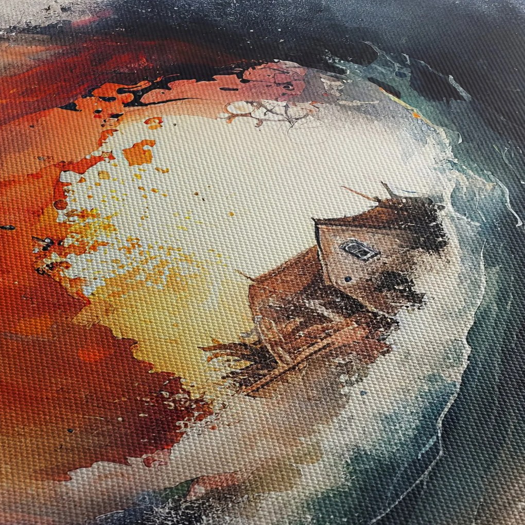Obraz - W wirze powodzi, akwarela (125x70 cm)