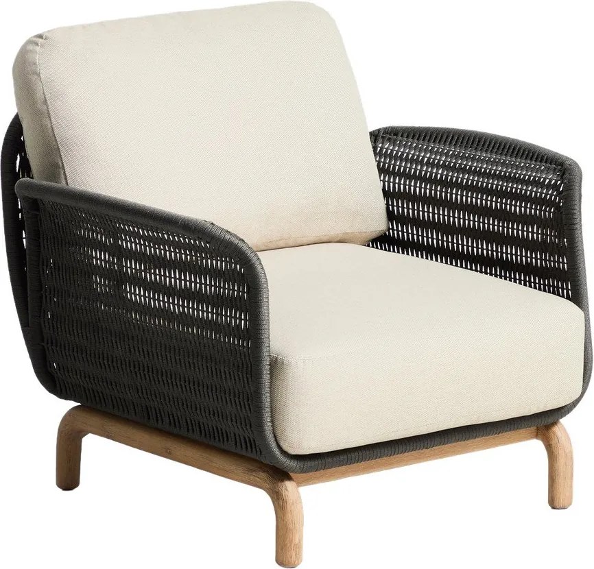 Beżowy tapicerowany fotel ogrodowy Alipa – Kave Home