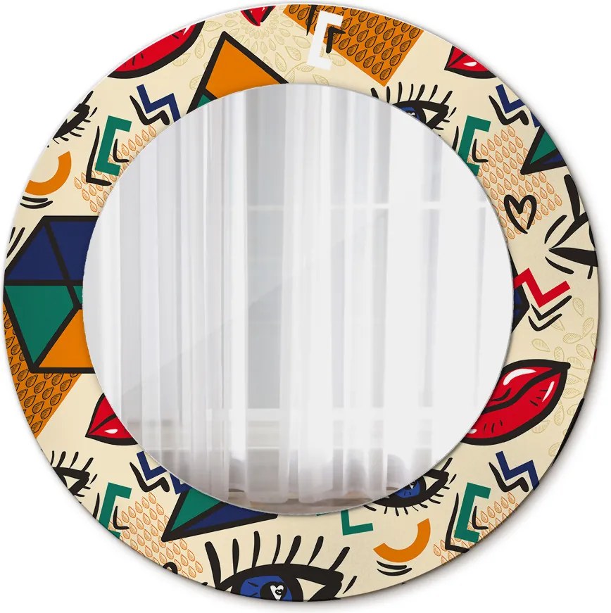 Lustro dekoracyjne okrągłe Styl pop art