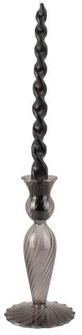 Szary szklany świecznik PT LIVING Swirl, wys. 17 cm