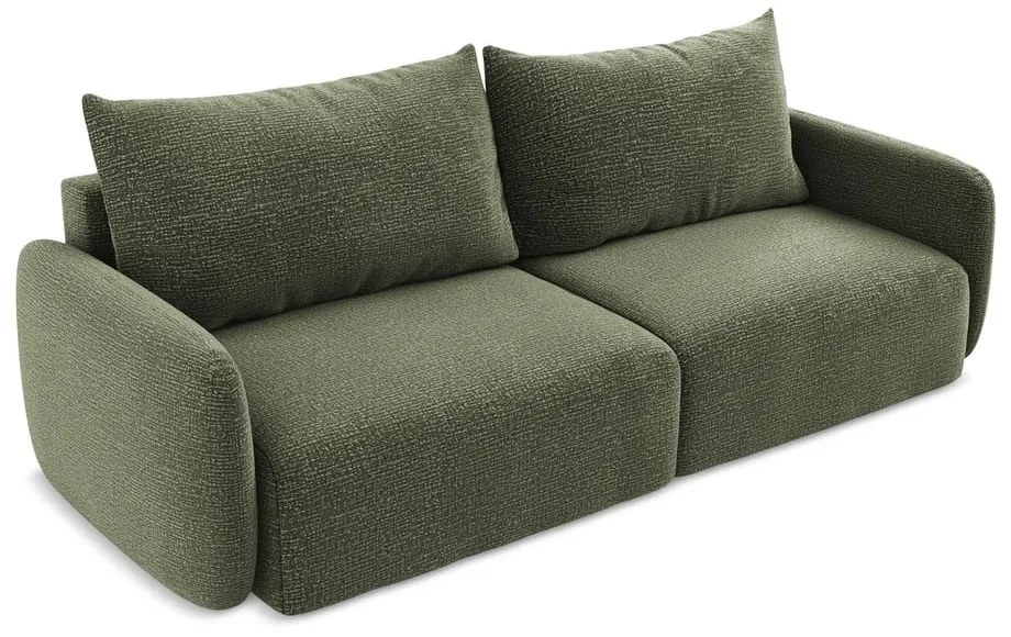 Zielona rozkładana/ze schowkiem sofa 238 cm Kalena – Makamii