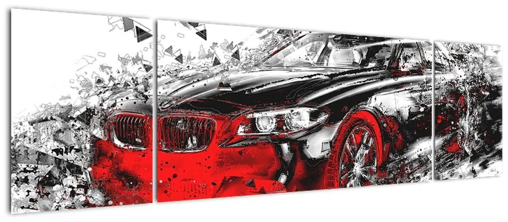 Obraz - Malowany samochód w akcji (170x50 cm)
