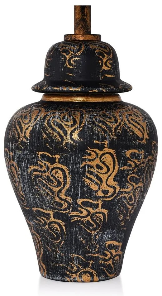 Czarna lampa stołowa z tekstylnym kloszem (wysokość 54 cm) Derin – Opviq lights