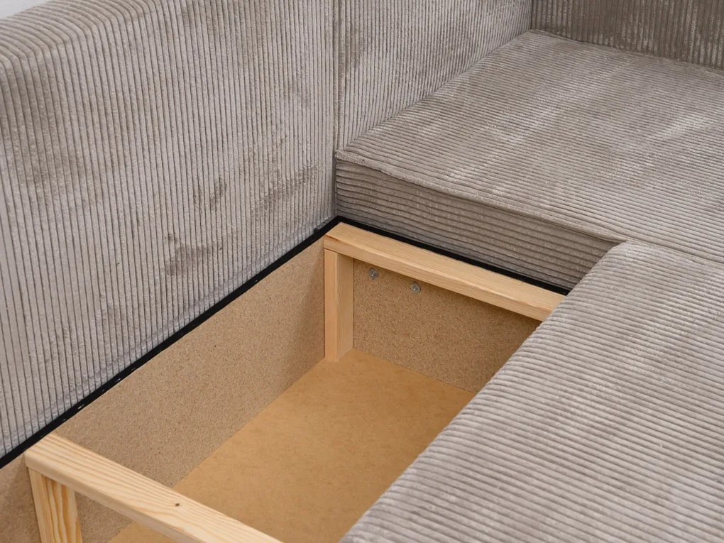 Rozkładana narożna sofa SMART COSARO jasno-beżowa, dwustronna + 2 poduszki GRATIS