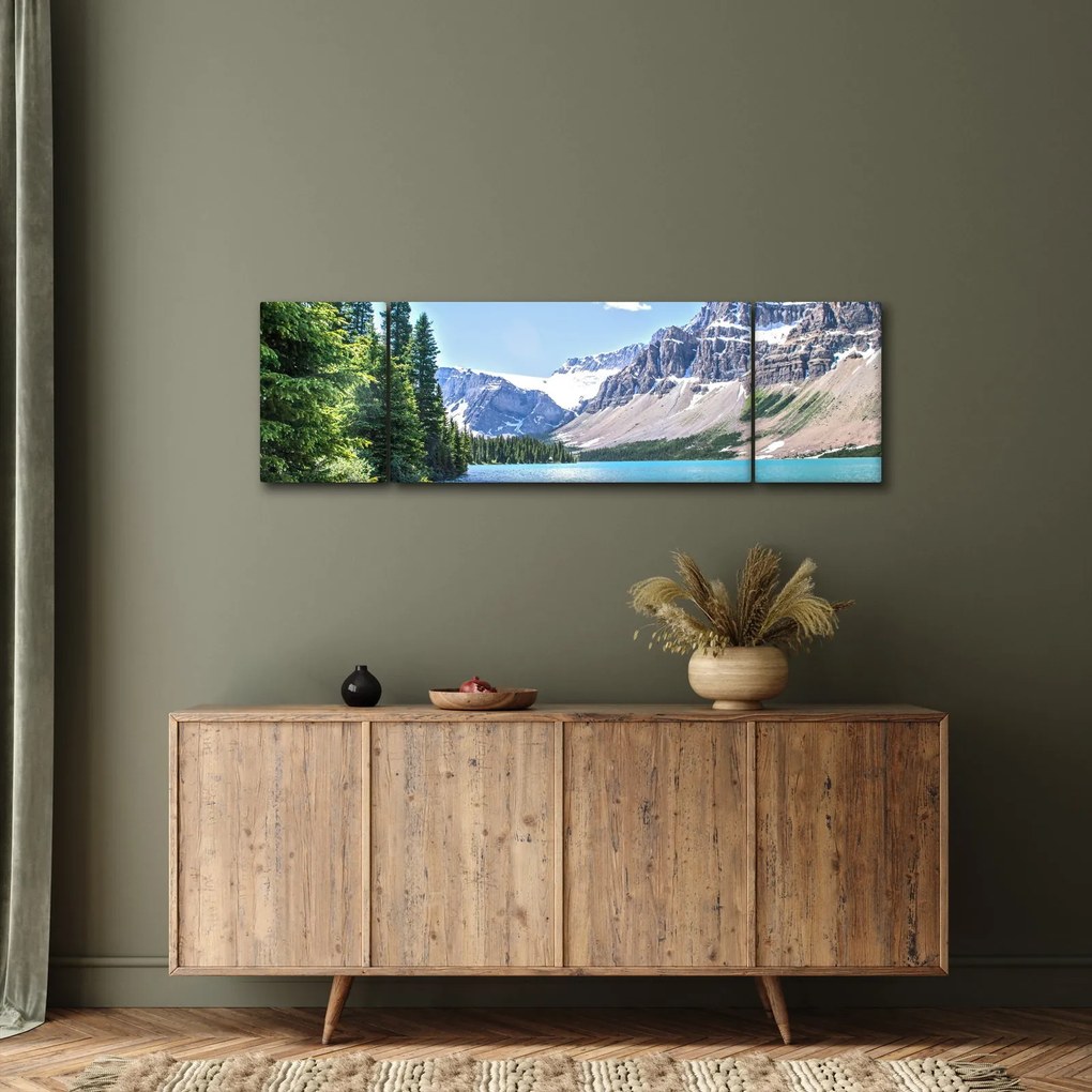 Obraz alpejskiego jeziora (170x50 cm)