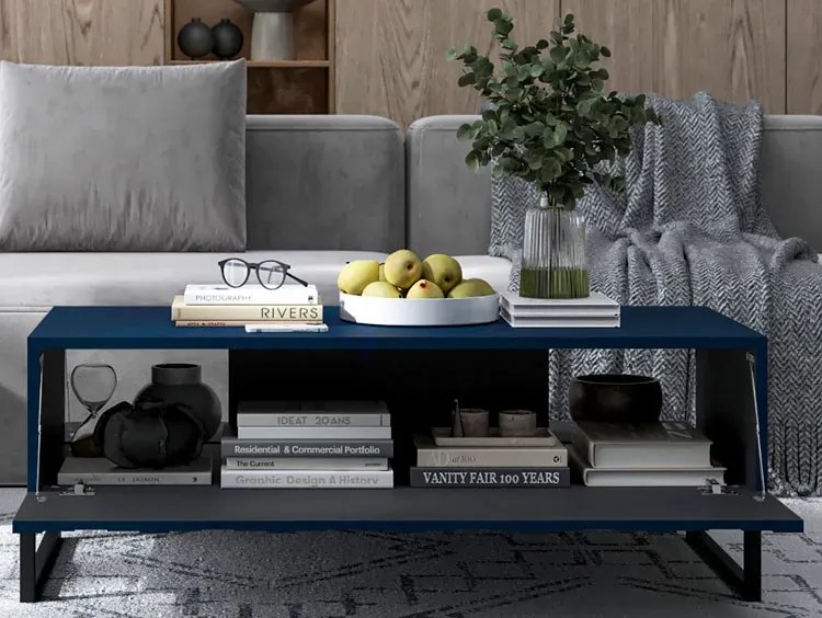 Lamelowa granatowa ława kawowa P5-K01