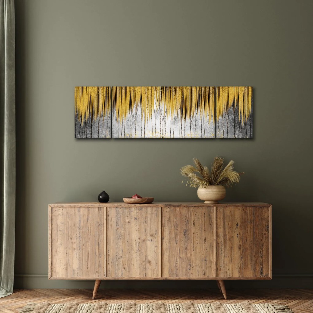 Obraz - Złote linie (170x50 cm)