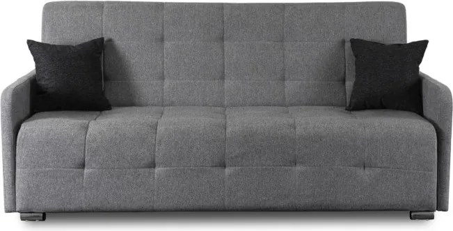 Sofa z Funkcją Spania ARIA Wersalka Rozkładana Dwuosobowa Szara Nowoczesna do Salonu