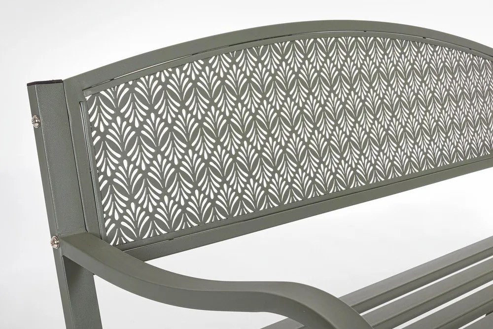 Metalowa ławka ogrodowa w kolorze khaki Lizette – Bizzotto