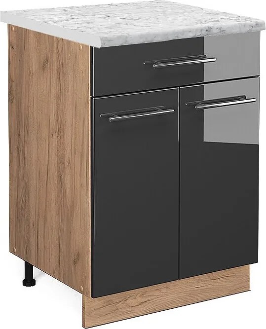 Szafka dolna do kuchni antracyt wysoki połysk 60x60x82 fame-line