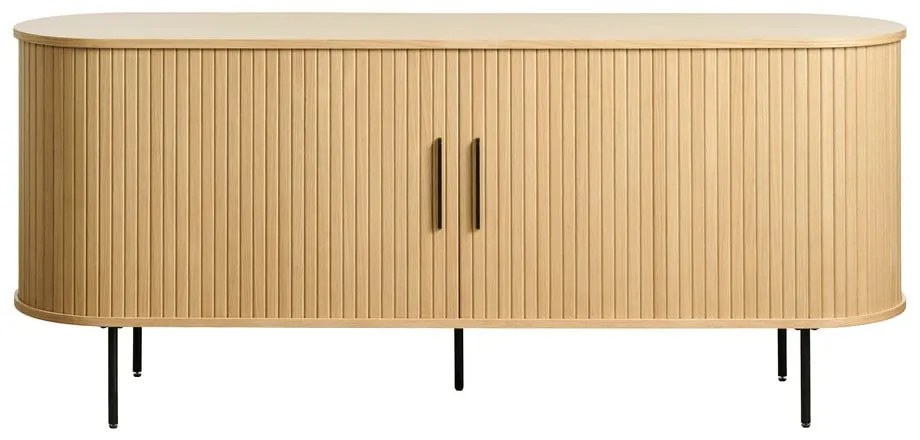 Niska komoda w dekorze dębu z drzwiami przesuwnymi 76x180 cm Nola – Unique Furniture