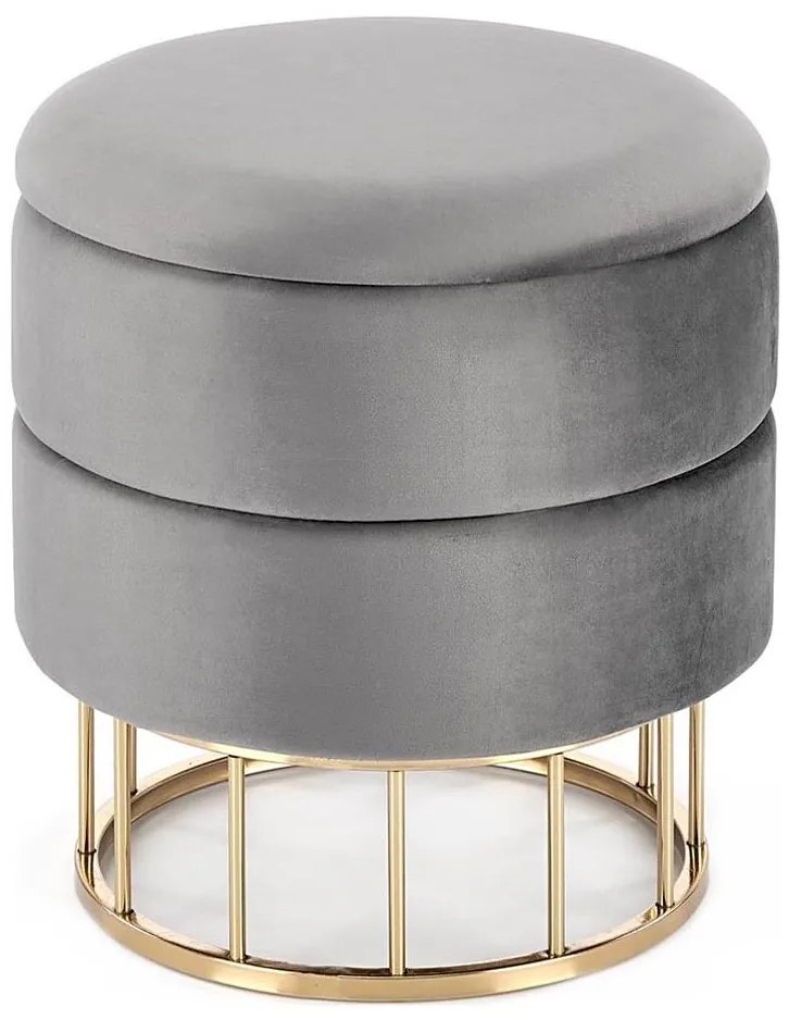 Taboret MINTY pr. 37 cm szary/złoty
