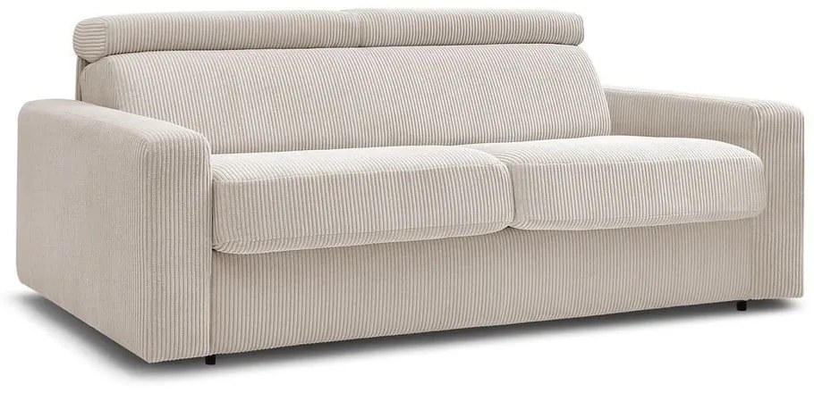 Kremowa sztruksowa rozkładana sofa 215 cm Monaco – Bobochic Paris