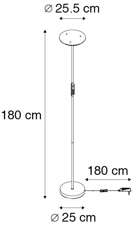 Lampa stojąca czarna w tym LED z pilotem - BumuDesignerski Oswietlenie wewnetrzne
