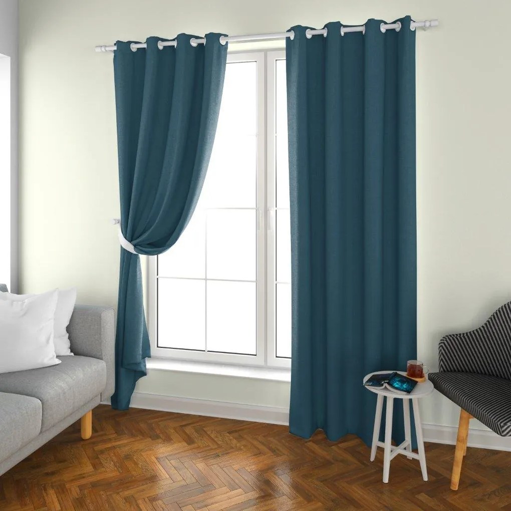 2x Turkusowa zasłona OXFORD 140x250 cm