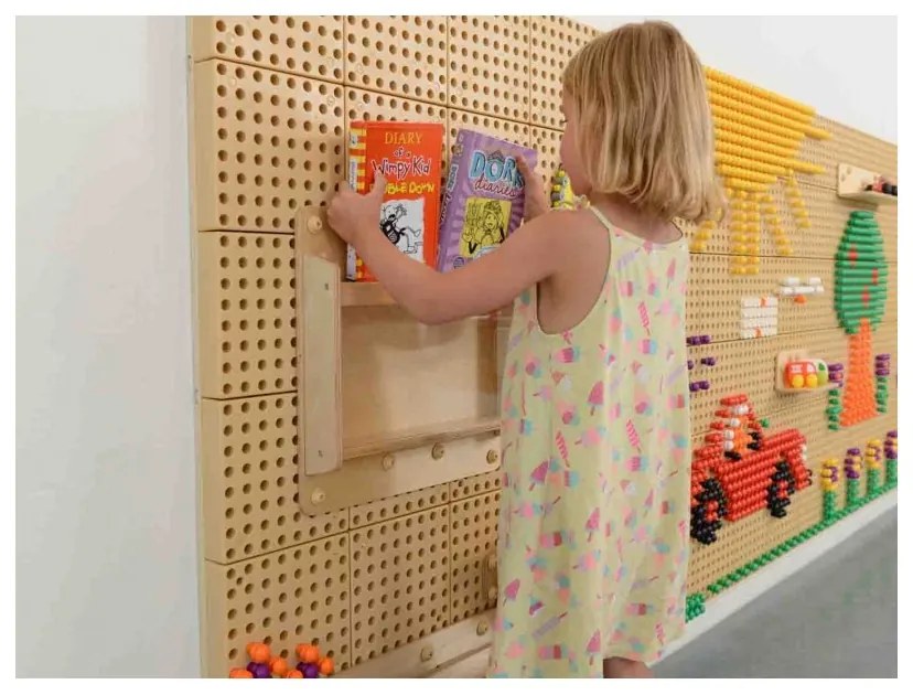 Drewniana kasetka na przedmioty 40 cm - tablica naukowo-kreatywna masterkidz stem