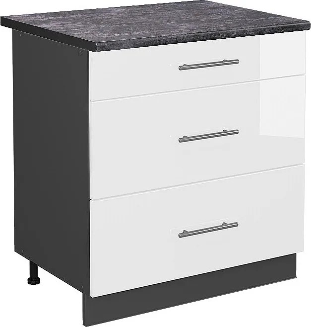 Szafka dolna do kuchni biały wysoki połysk 80x60x82 fame-line