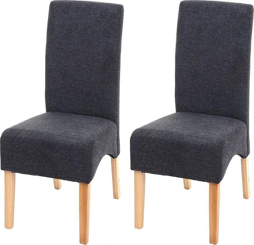 Krzesło do jadalni Crotone (zestaw 2 sztuk),  ciemnoszary, jasne nogi