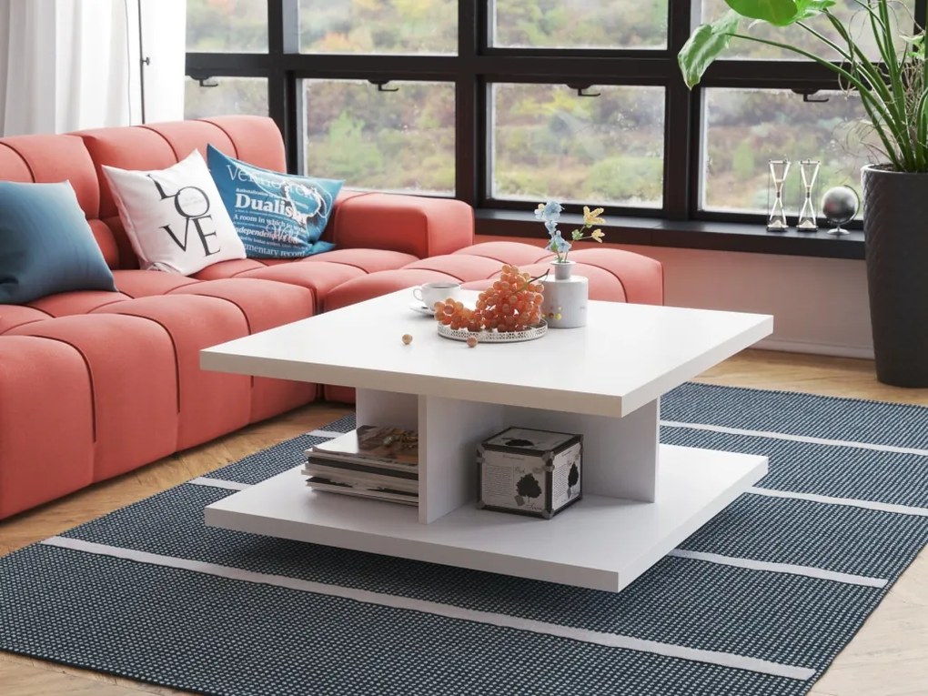 Stolik kawowy Grafi 80x80 biały mat