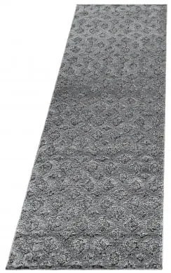Dywan nowoczesny Pisa 3D kratka szary 80 cm x 250 cm