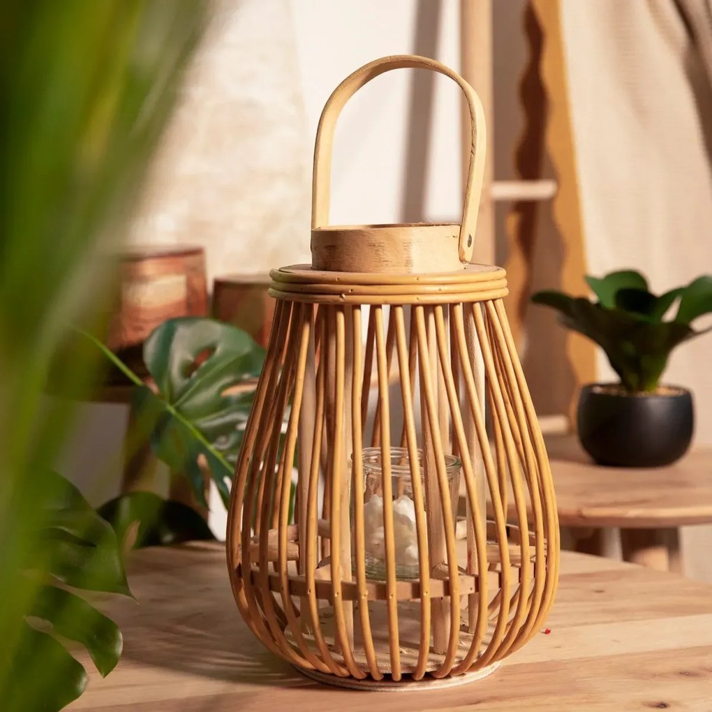 Lampion GARNITTO pleciony naturalny 10,5x30 cm HOMLA