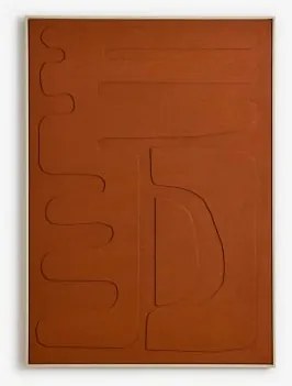 Obraz Dekoracyjny 100x140 Cm Namalowany Ręcznie Na Płótnie Avilon Chocolate & Blk Frame - Sklum