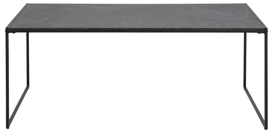 Stolik z blatem w dekorze marmuru w kolorze matowej czerni 60x120 cm Infinity – Actona