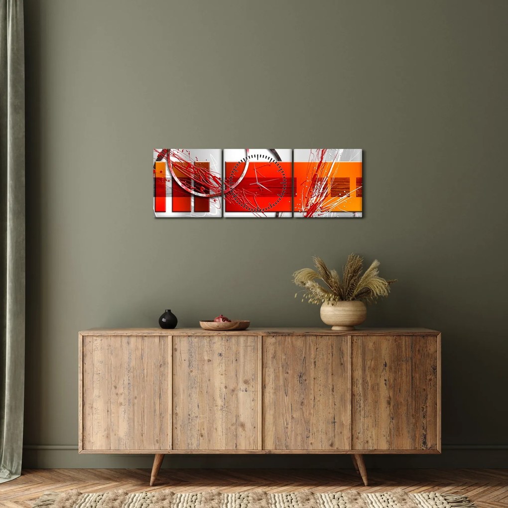 Abstrakcyjny obraz (z zegarem) (90x30 cm)