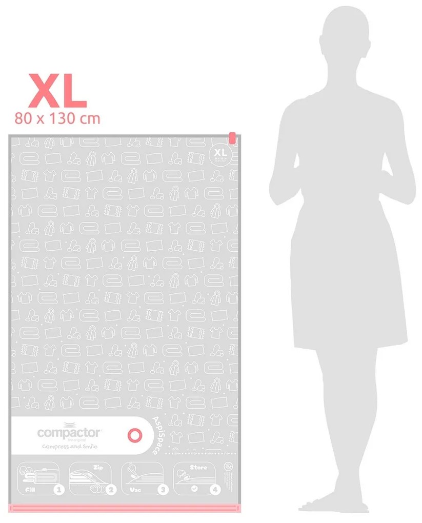 Zestaw worków do przechowywania próżniowegoAspispace XL 140 l, 80 x 130 cm, 3 szt., 3 szt.