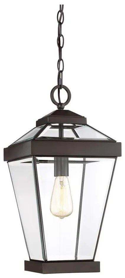 Quoizel QZ-RAVINE8-L - Zewnętrzna lampa wisząca na łańcuchu RAVINE 1xE27/60W/230V IP23 brązowa