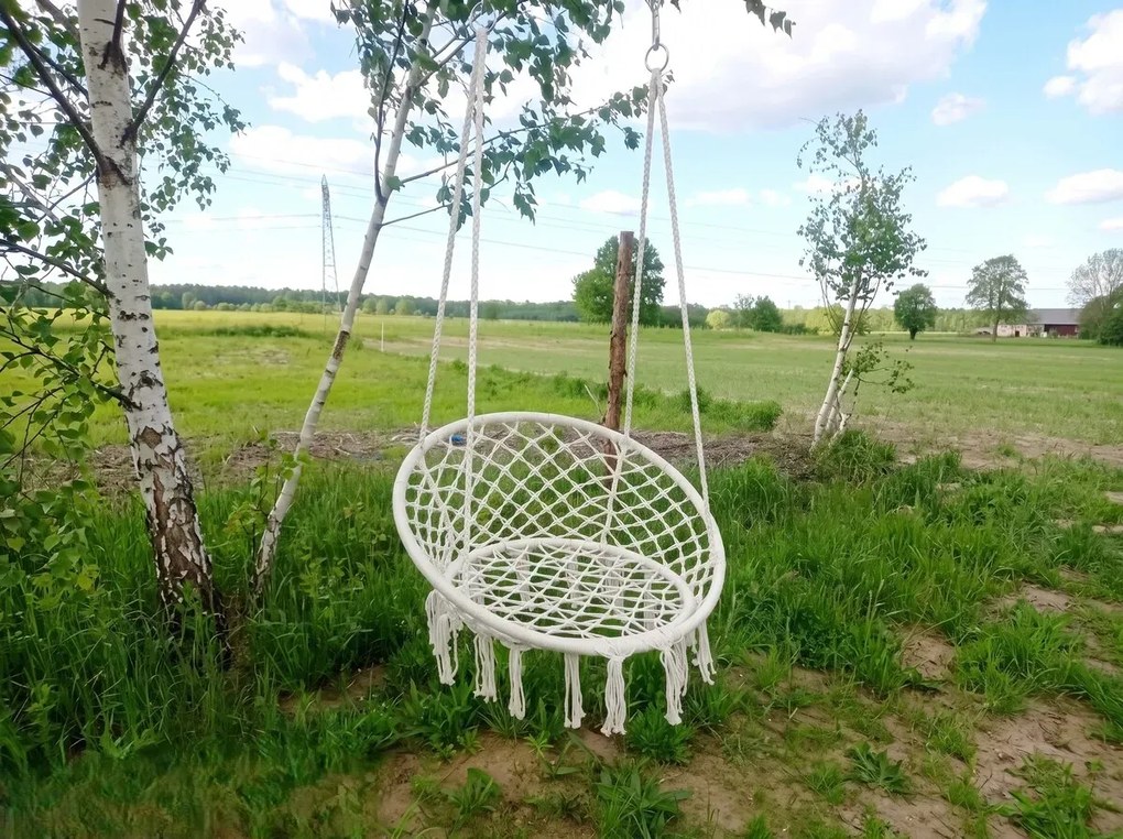 Fotel wiszący z plecionej liny NIDO