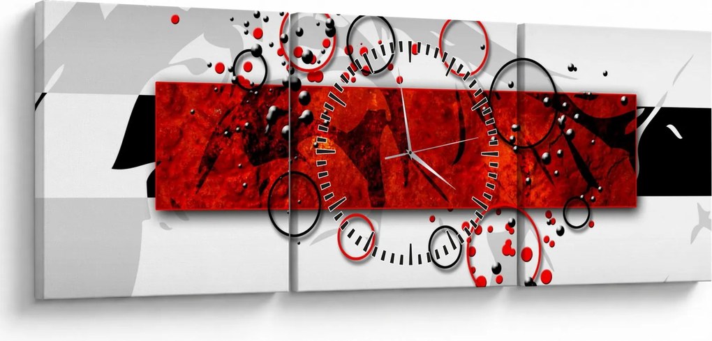 Obraz abstrakcji (z zegarem) (90x30 cm)